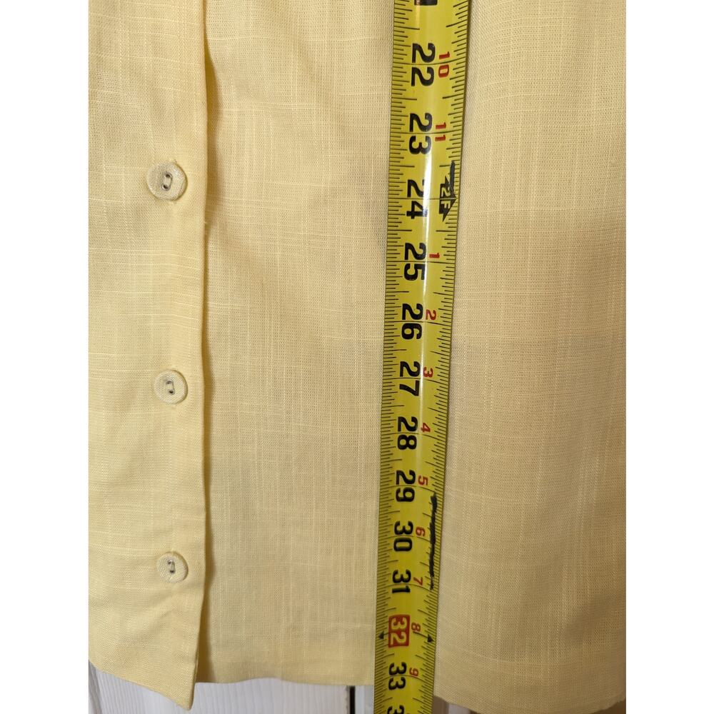Sleeveless Button-Front Mini Dress in Lemon Yellow - Picture 7 of 8